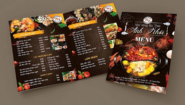 Đơn vị in thực đơn uy tín In Hiệp Nhất