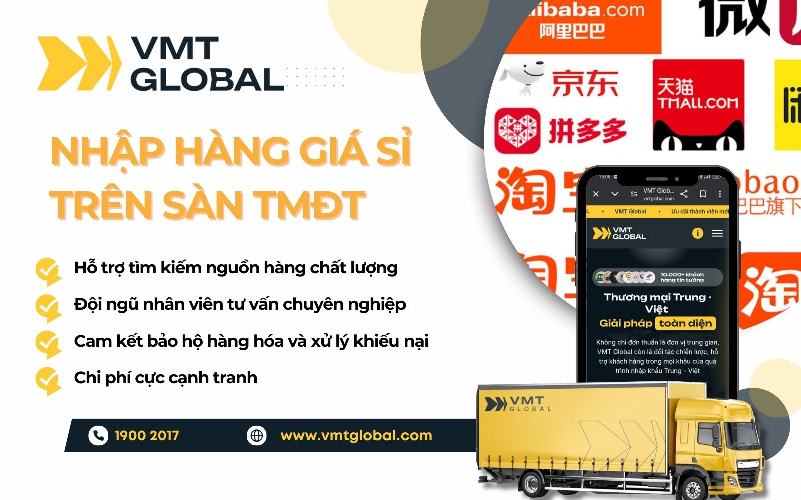Dịch vụ order hàng Trung Quốc trên các sàn TMĐT tại VMT Global