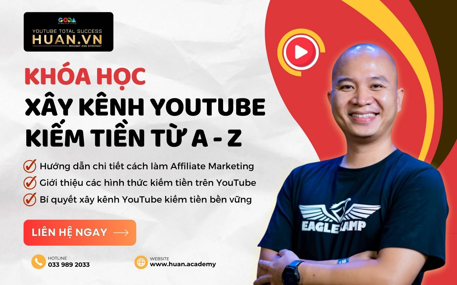 Khoá học kiếm tiền từ YouTube cùng Huân Academy